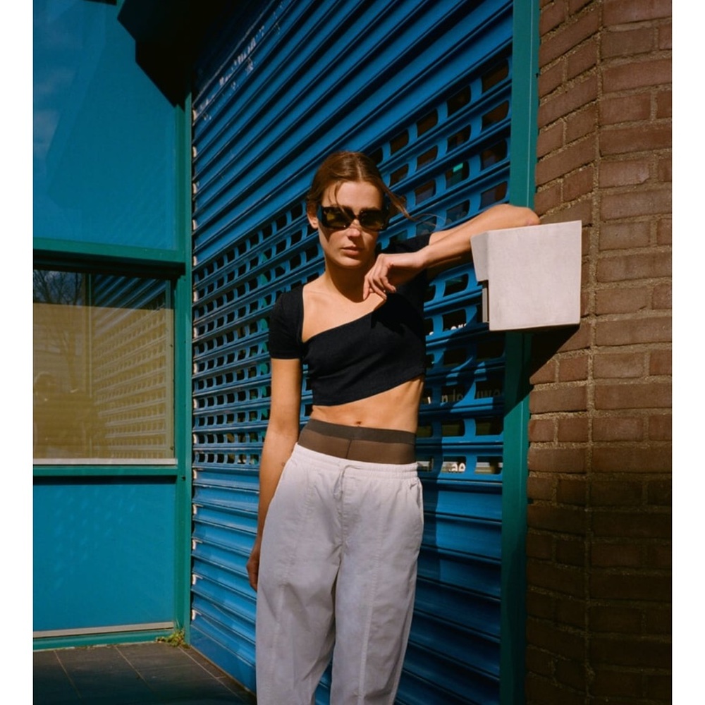Zara crop square neck top